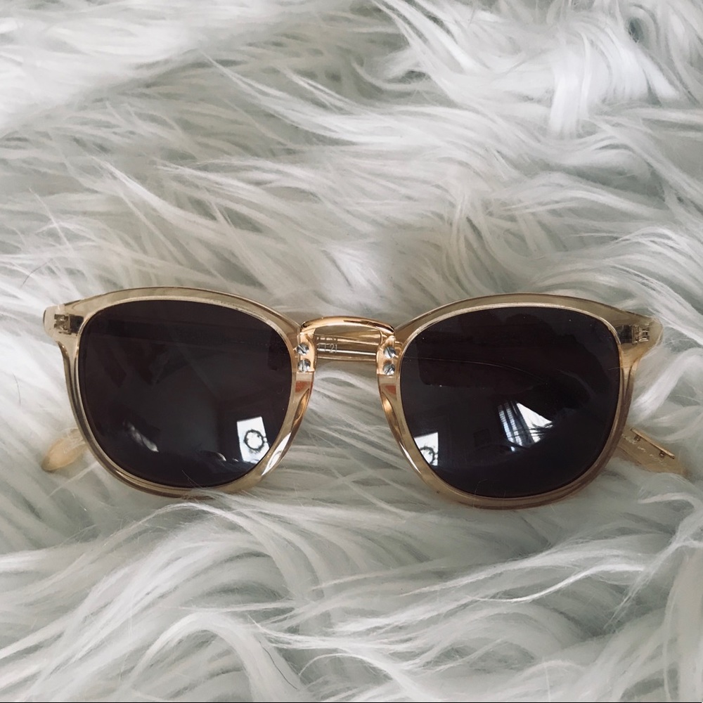 KREWE Tan Gold Accent Sunglasses